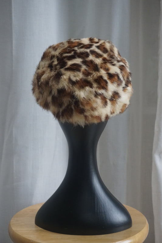 1960s Dyed Rabbit Fur Skull Cap Hat