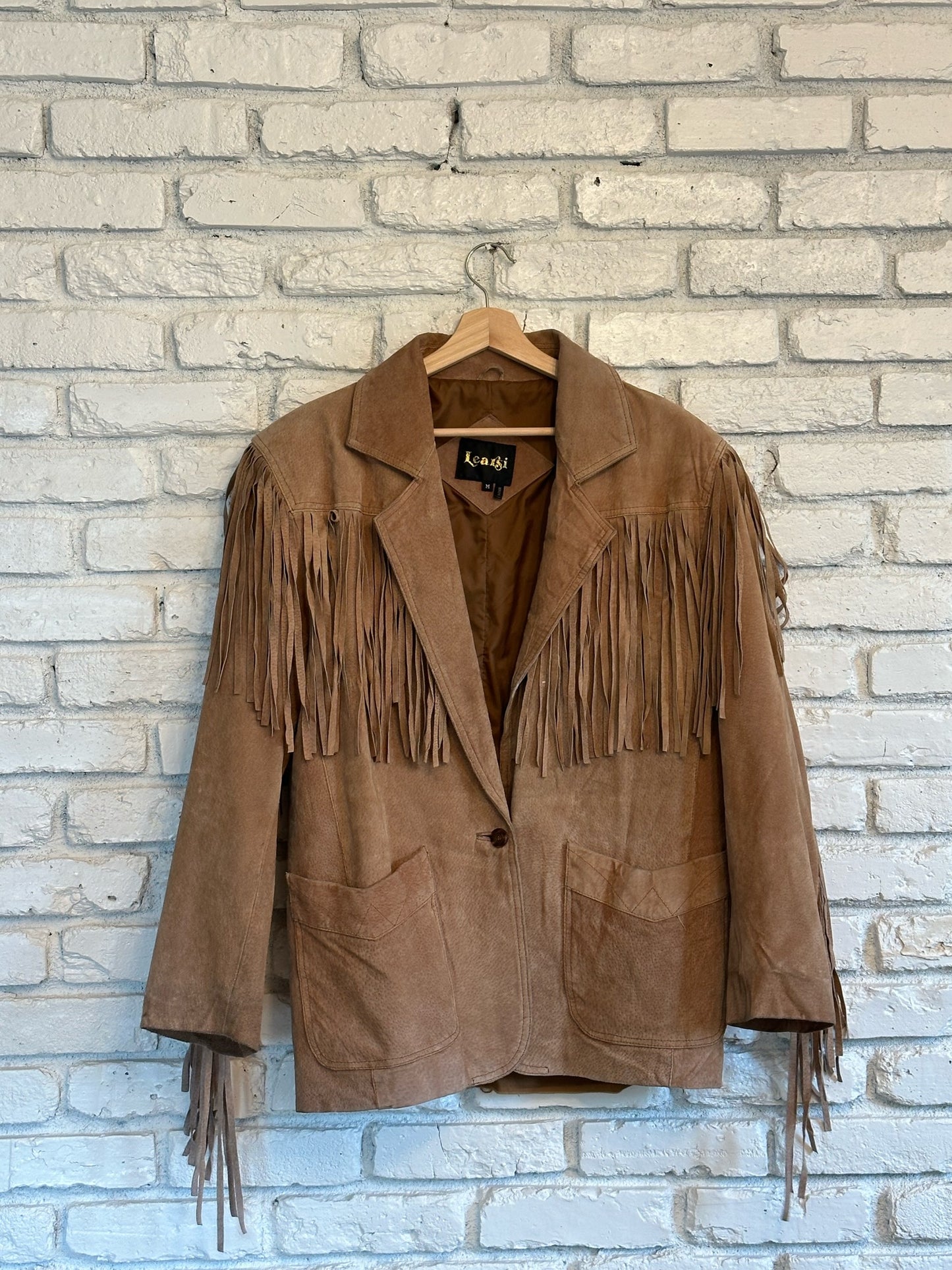 Vintage Learsi Women’s Medium Genuine Leather Fringe Suede Leather Jacket