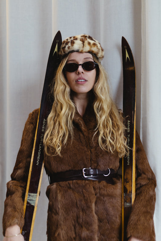 1960s Dyed Rabbit Fur Skull Cap Hat