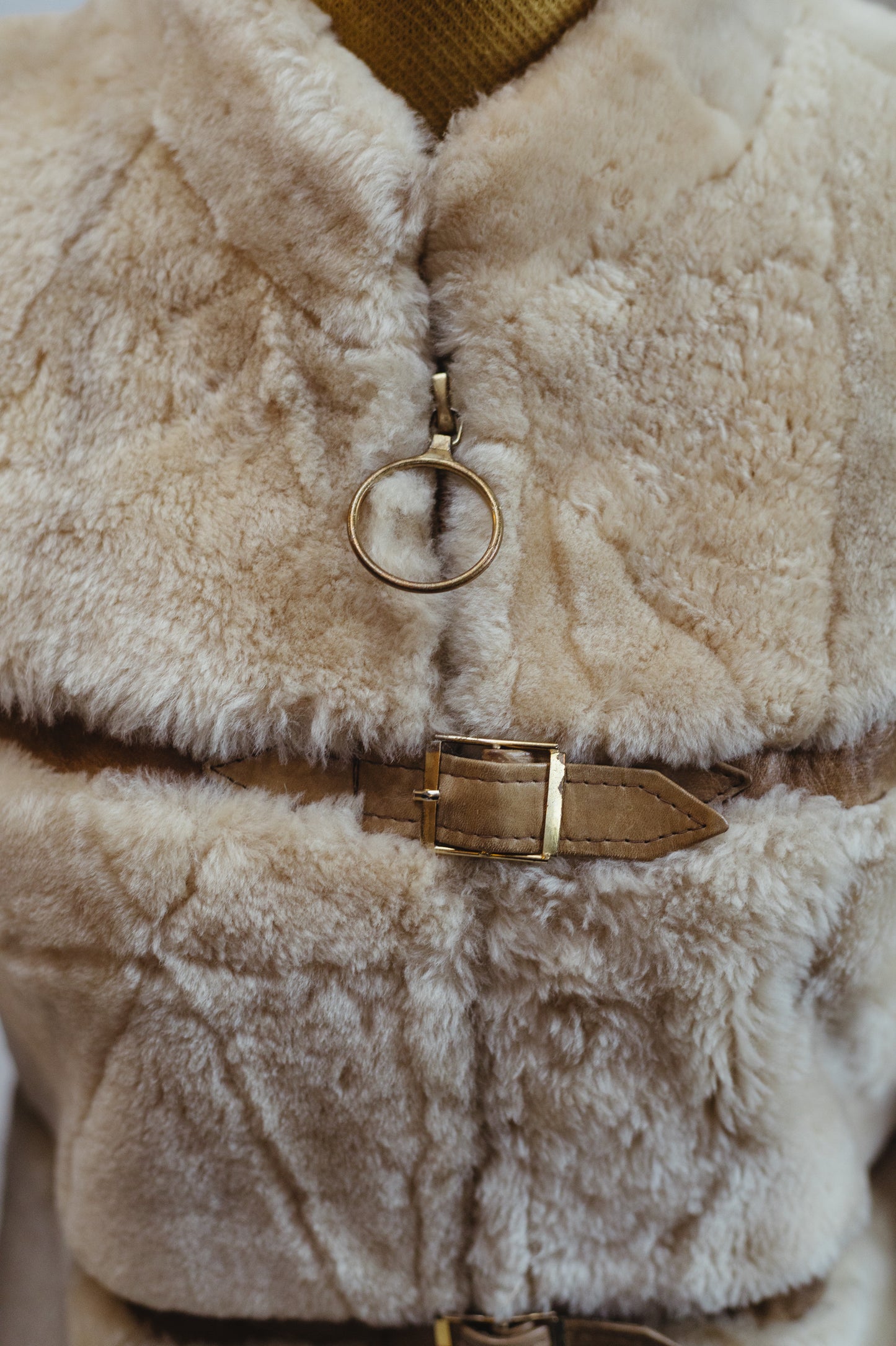 1970s Faux-Shearling Belted Ski Coat