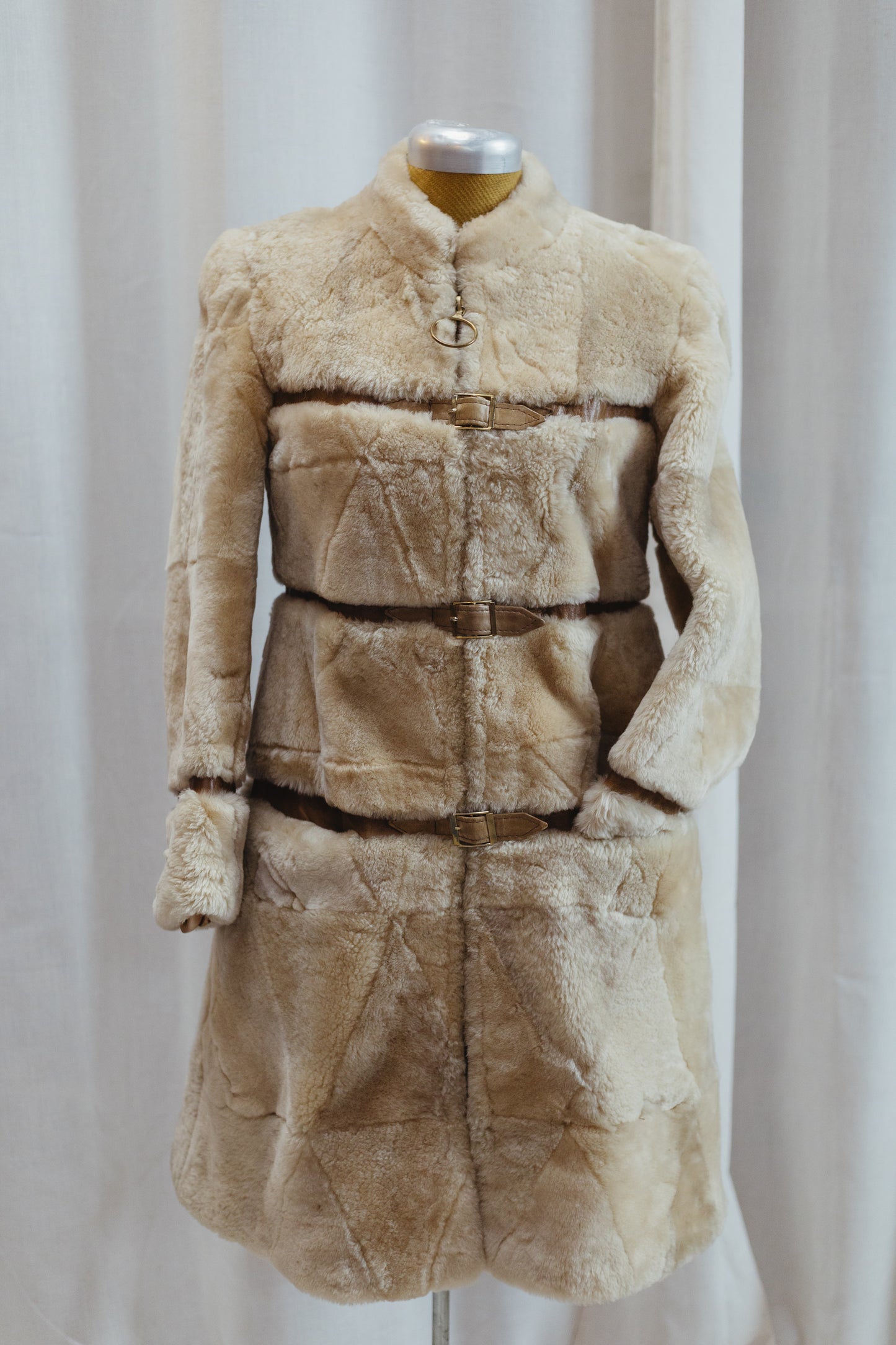 1970s Faux-Shearling Belted Ski Coat