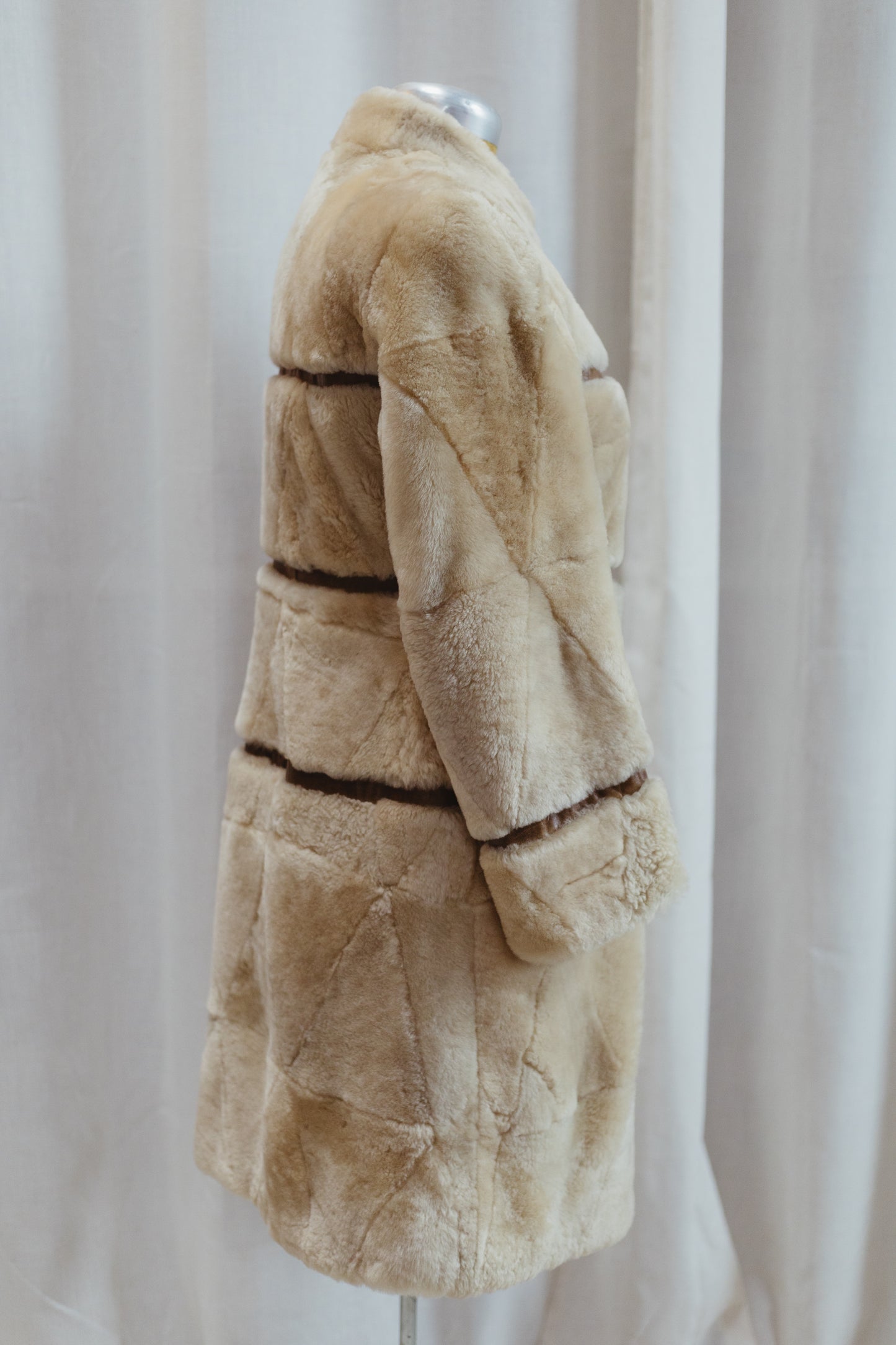1970s Faux-Shearling Belted Ski Coat