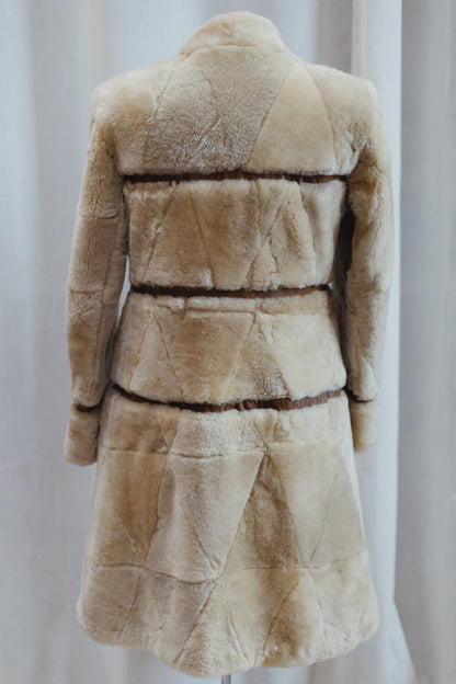 1970s Faux-Shearling Belted Ski Coat