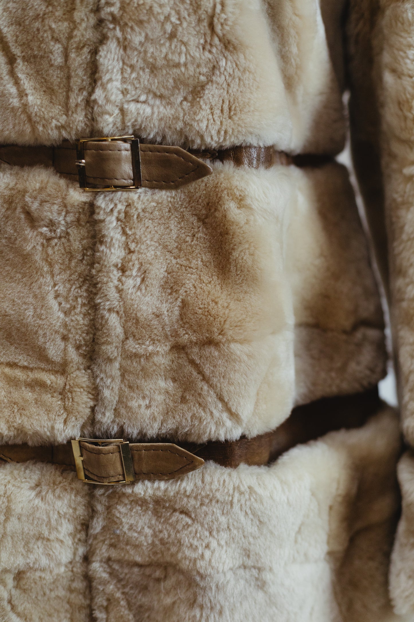 1970s Faux-Shearling Belted Ski Coat