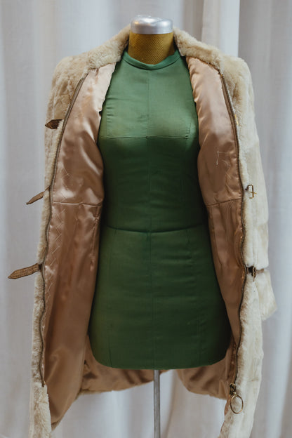1970s Faux-Shearling Belted Ski Coat