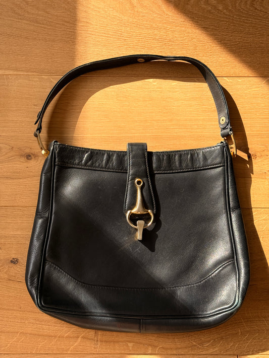 Vintage Louise FontaineBlack Leather Horsebit Bag