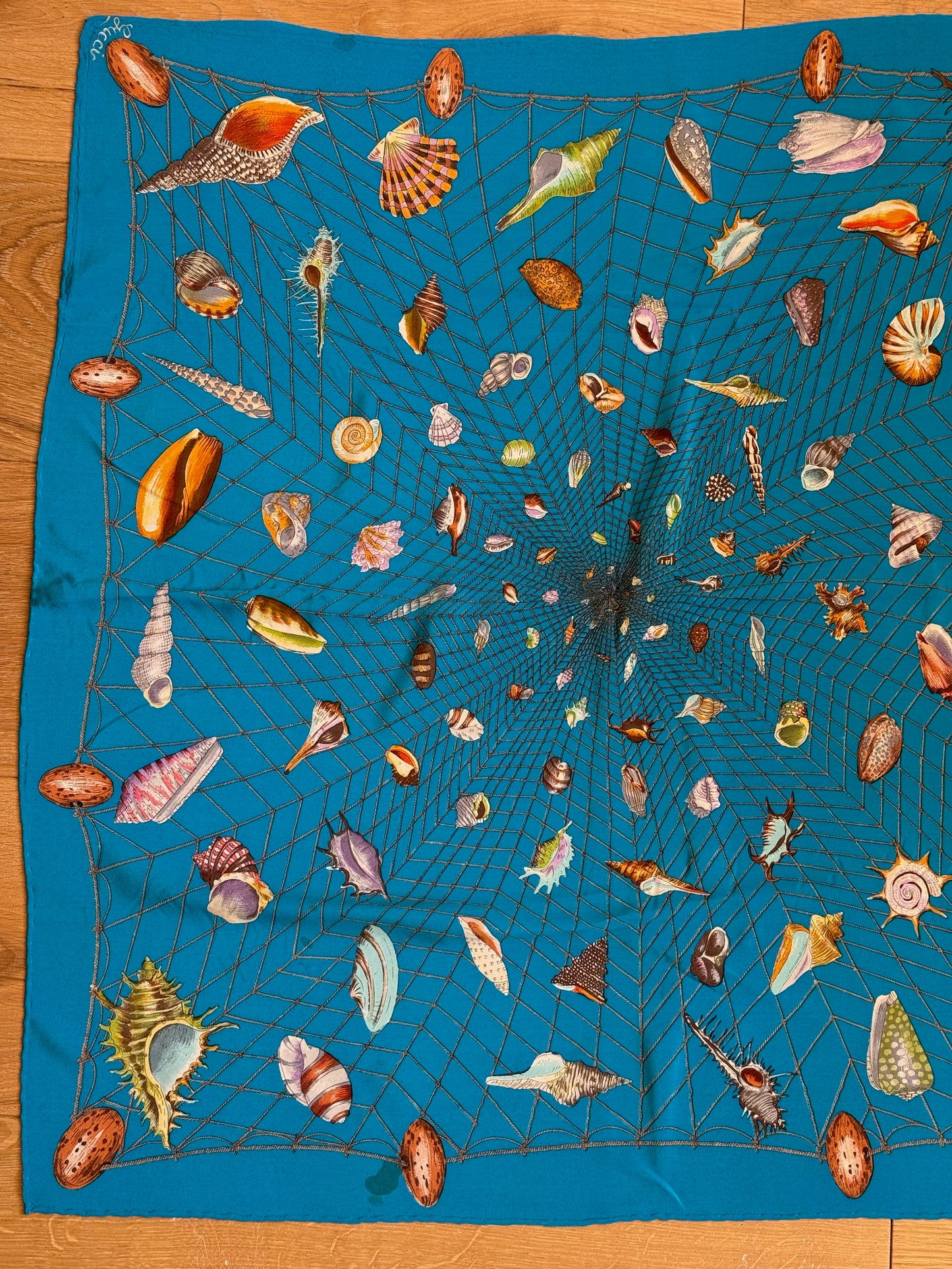 1970's Gucci Portal Net & Shell Scarf