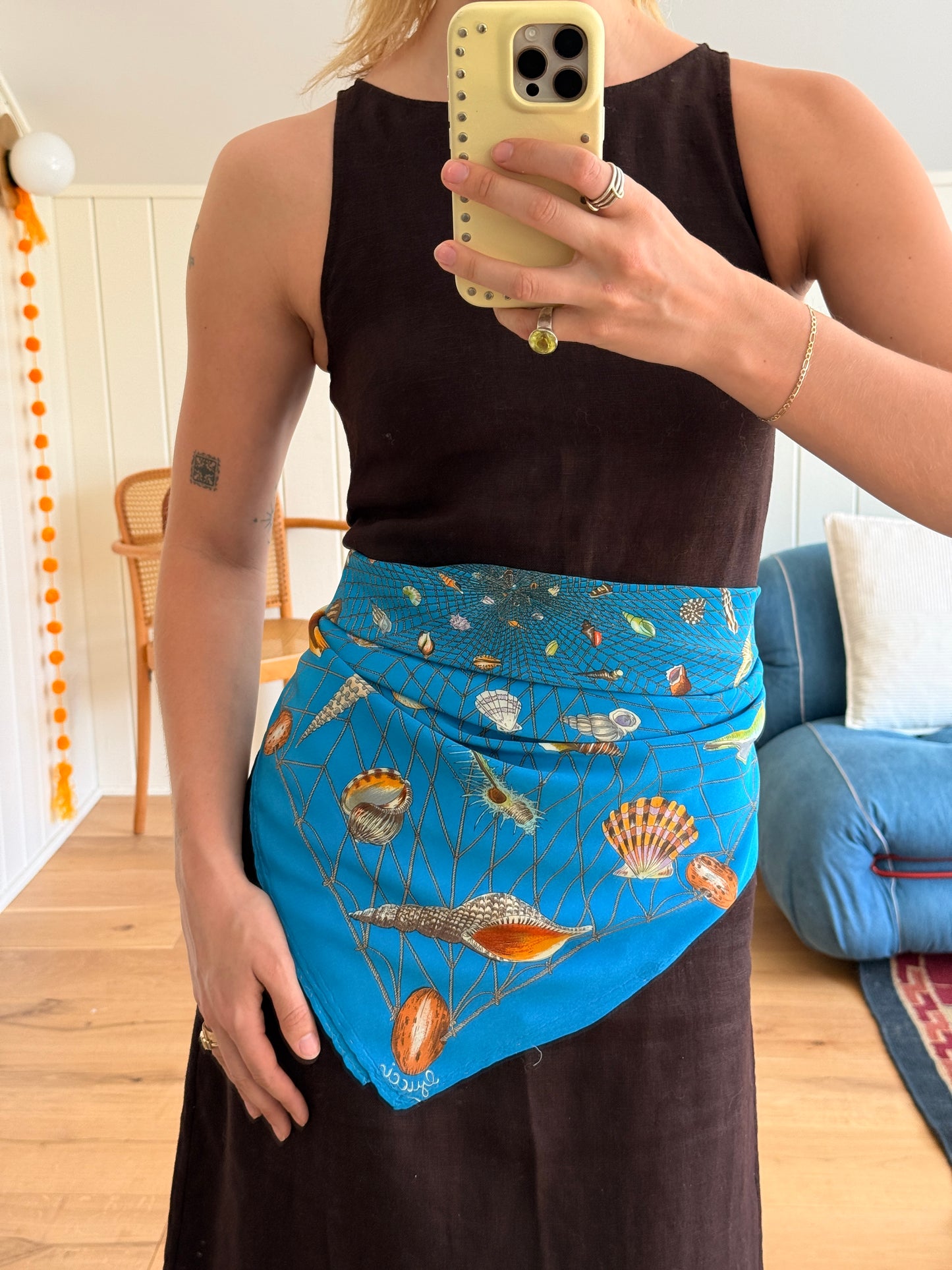 1970's Gucci Portal Net & Shell Scarf