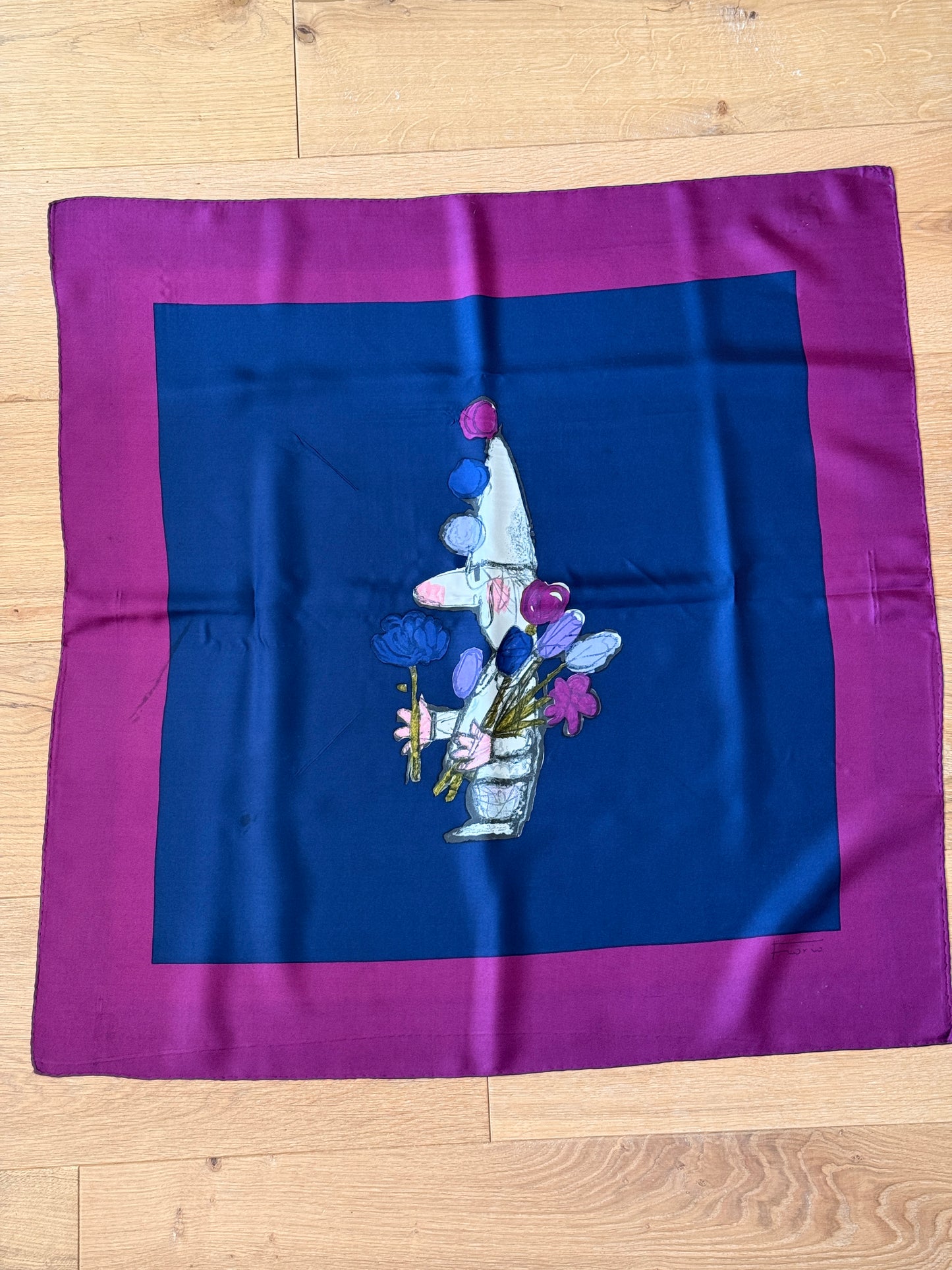 Silk Fiorio Vintage Scarf by Herbert Leupin