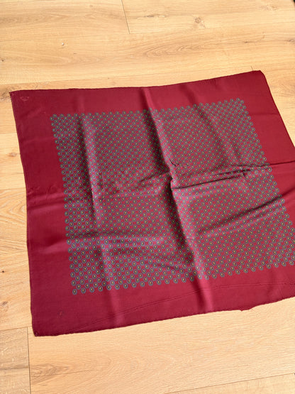 1980's Maroon Paisley Silk Scarf