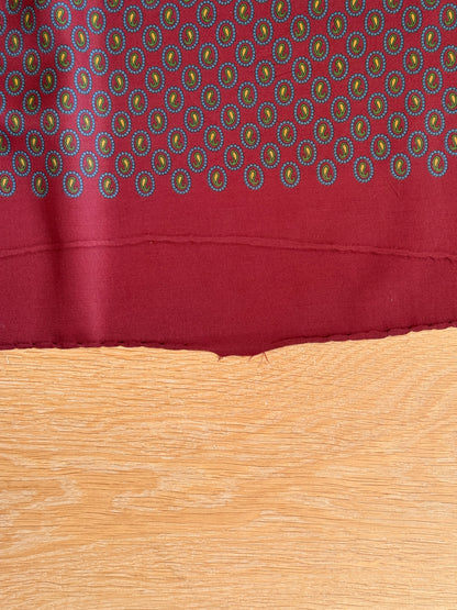 1980's Maroon Paisley Silk Scarf