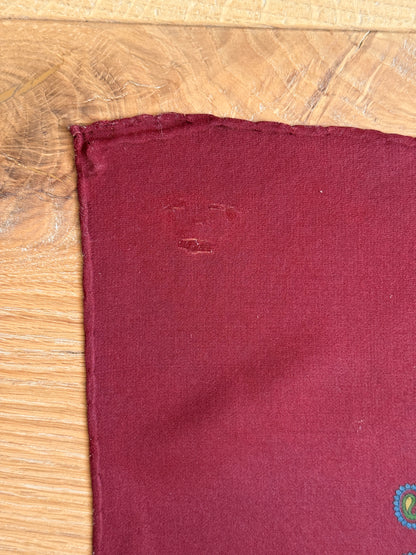 1980's Maroon Paisley Silk Scarf