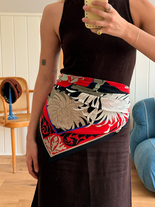1980's Ginnie Johansen Silk Scarf