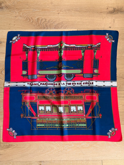 Gucci "Trams Parisiens de la fin du XIX Siècle" Silk Scarf