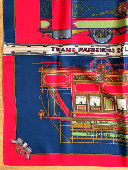 Gucci "Trams Parisiens de la fin du XIX Siècle" Silk Scarf