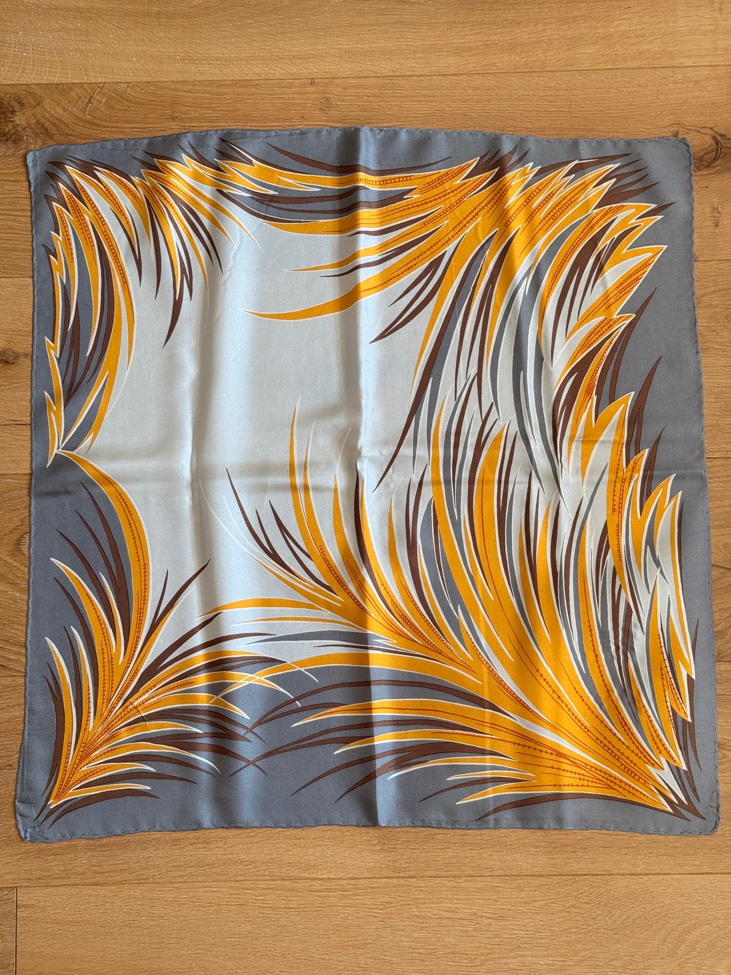 1970's Ergo Plumage Silk Scarf