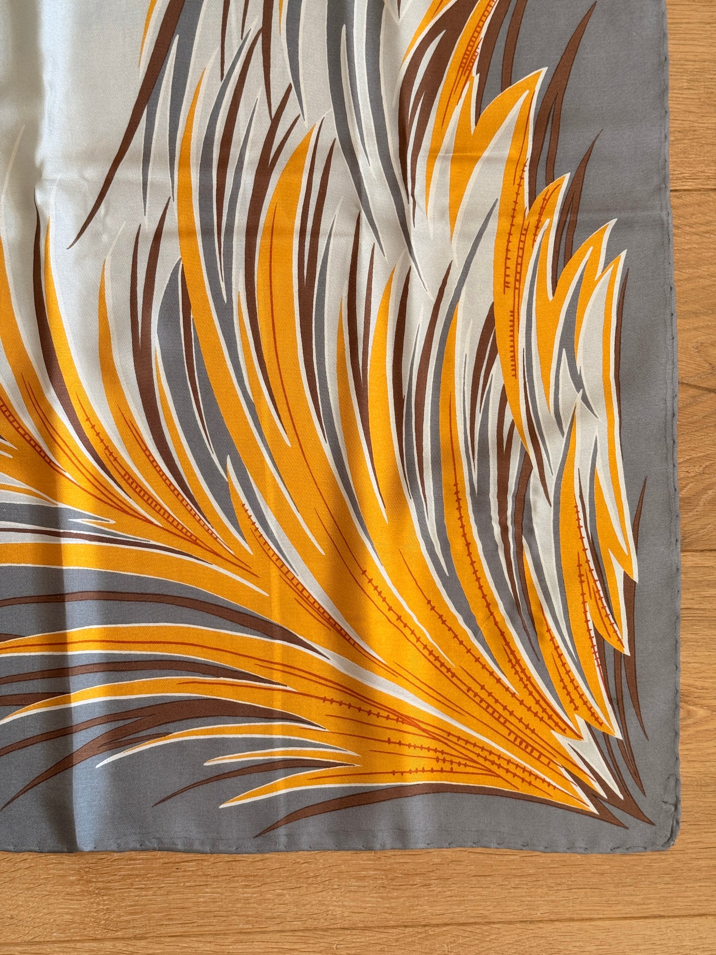 1970's Ergo Plumage Silk Scarf