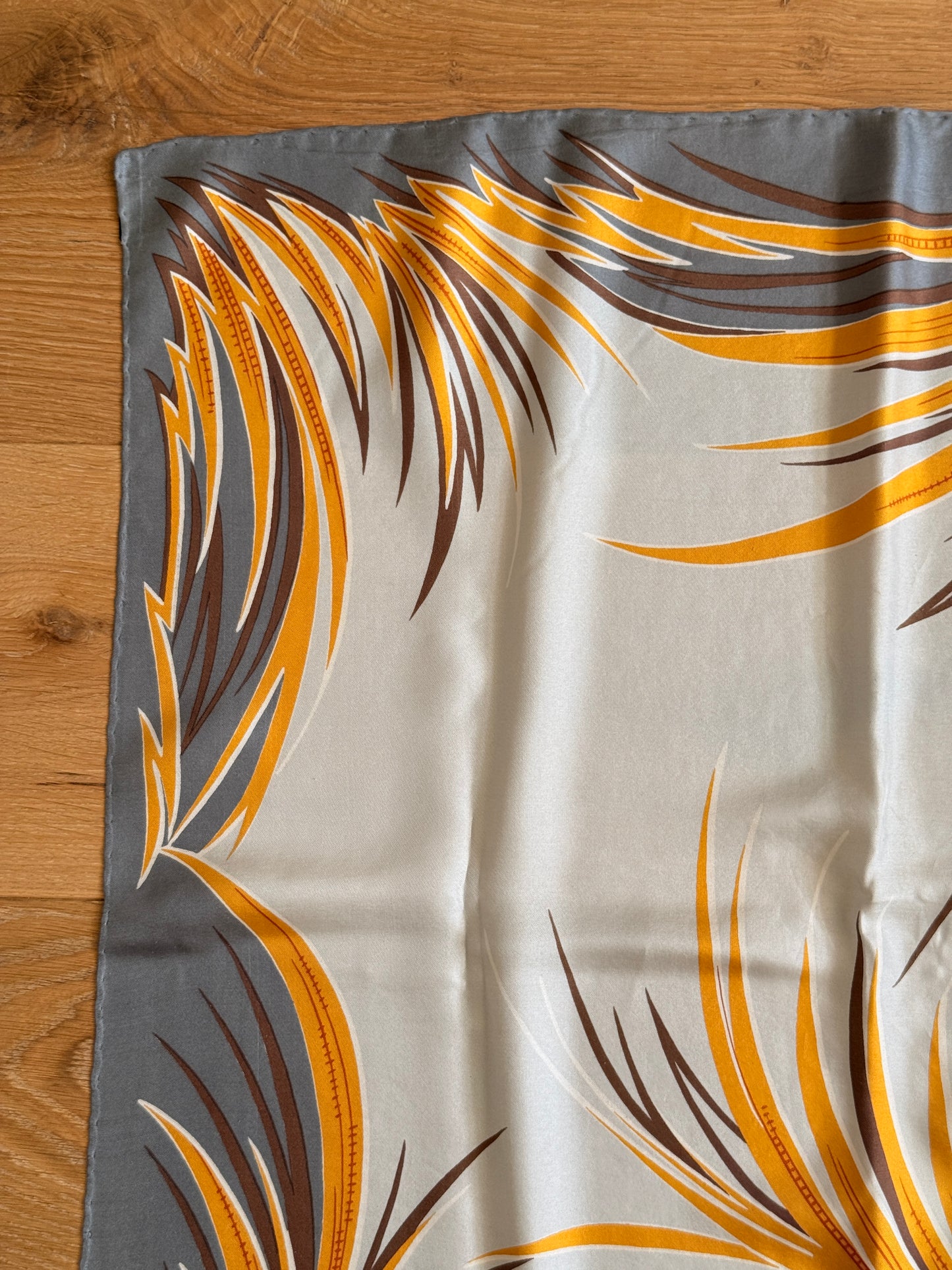 1970's Ergo Plumage Silk Scarf