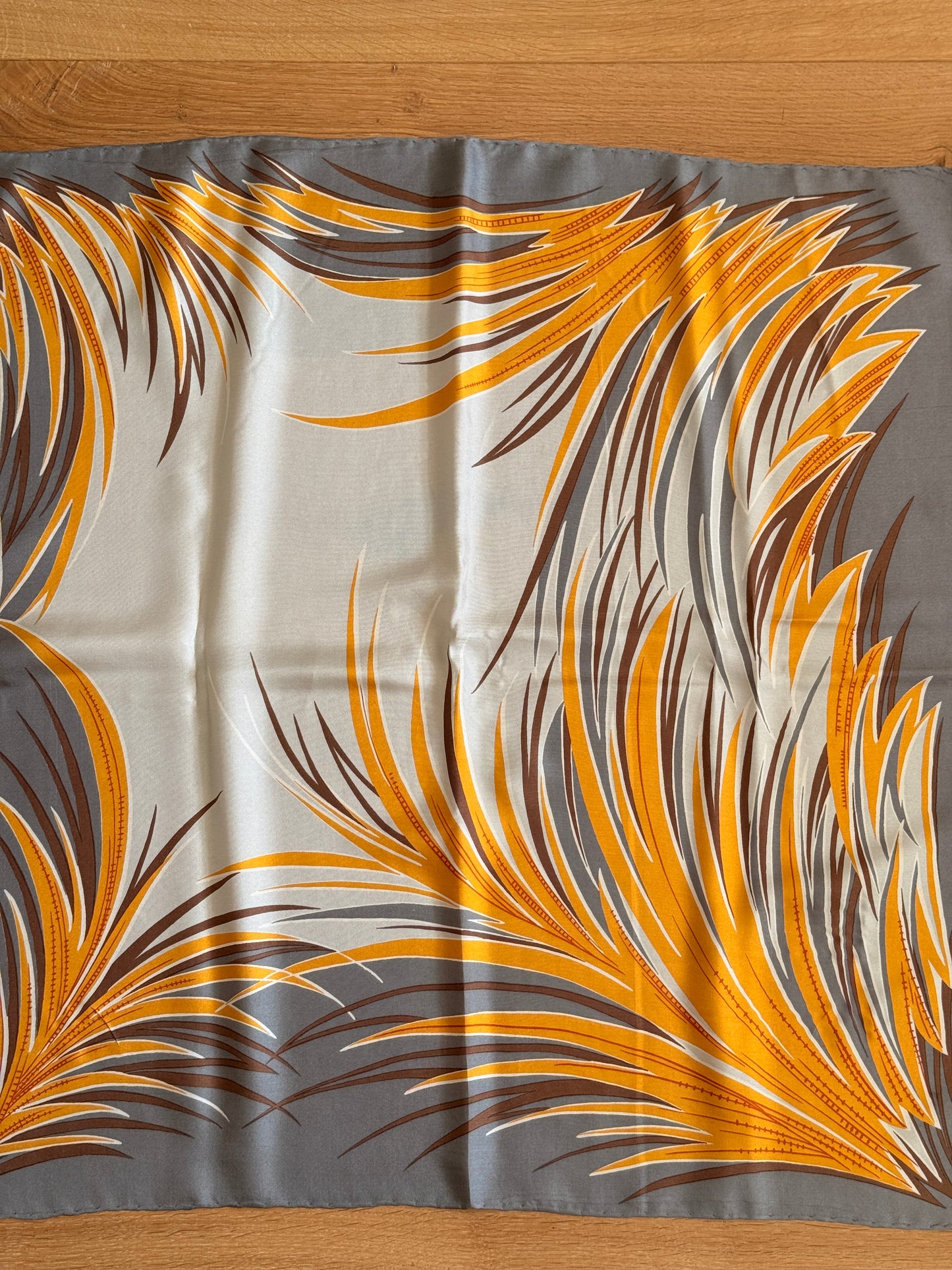 1970's Ergo Plumage Silk Scarf