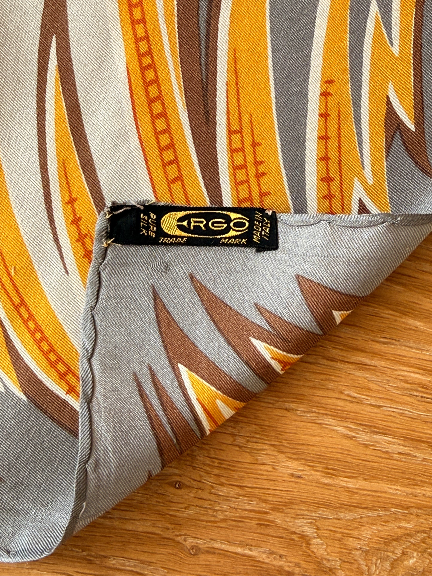 1970's Ergo Plumage Silk Scarf
