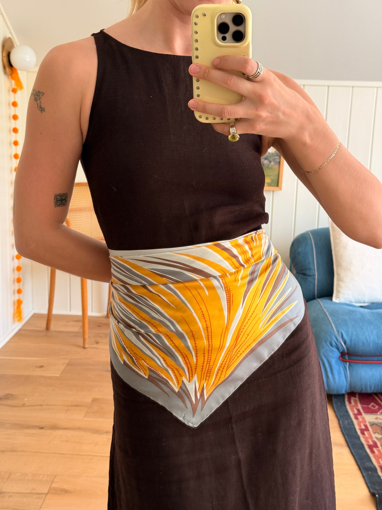 1970's Ergo Plumage Silk Scarf