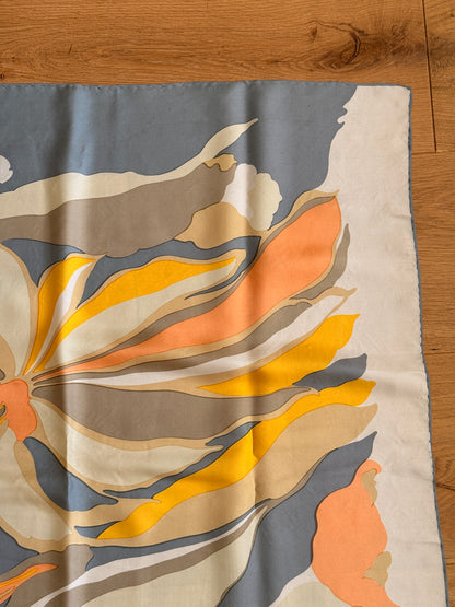 70's Abstract Floral Silk Scarf
