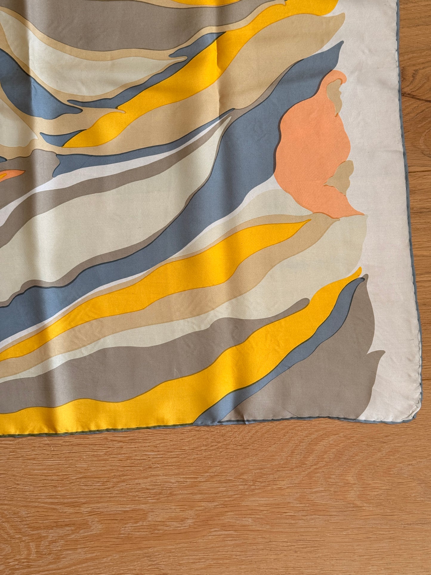 70's Abstract Floral Silk Scarf