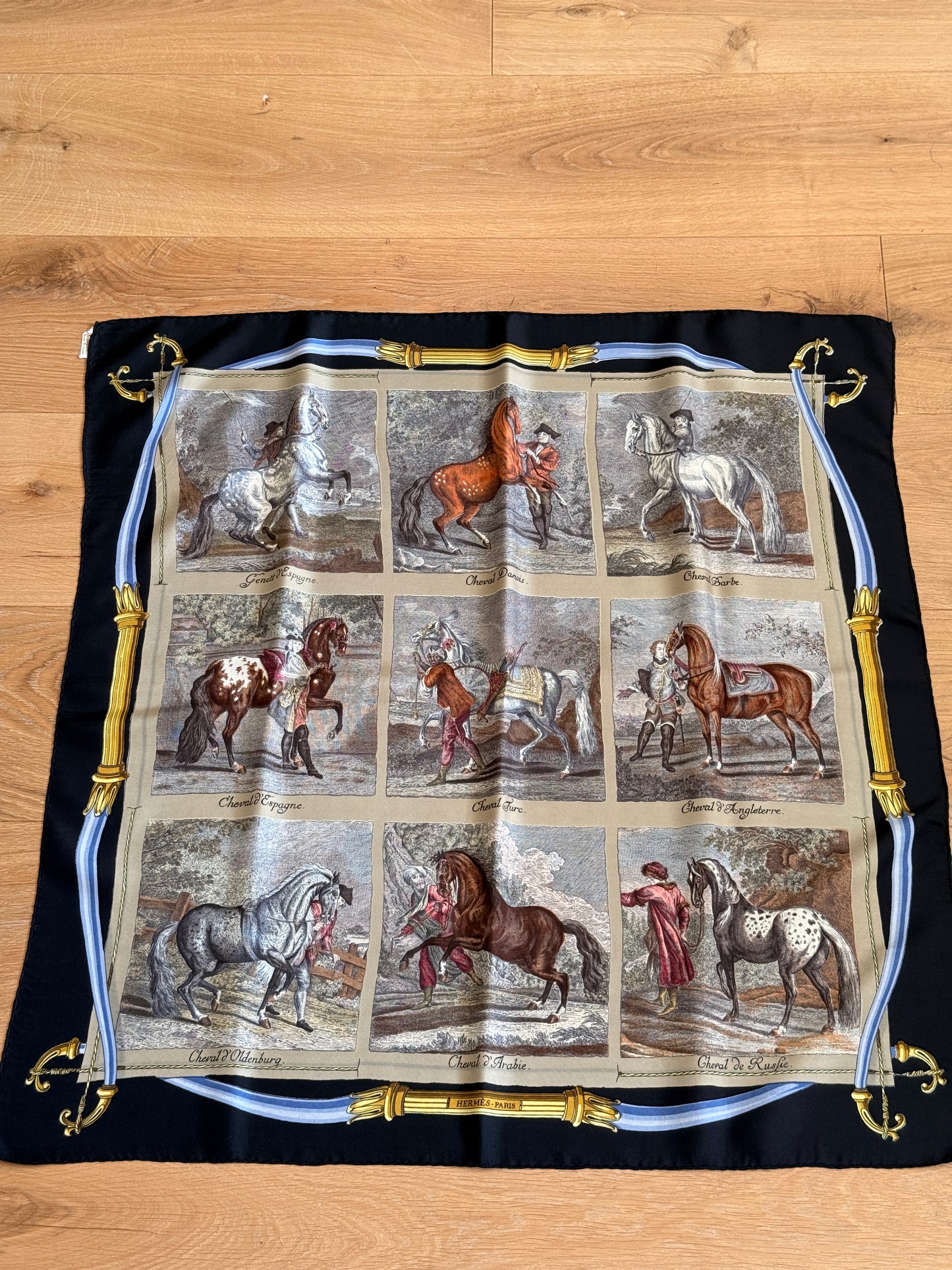 Hermès Les Races de Chevaux silk scarf by Hugo Grygkar