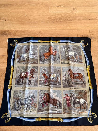 Hermès Les Races de Chevaux silk scarf by Hugo Grygkar