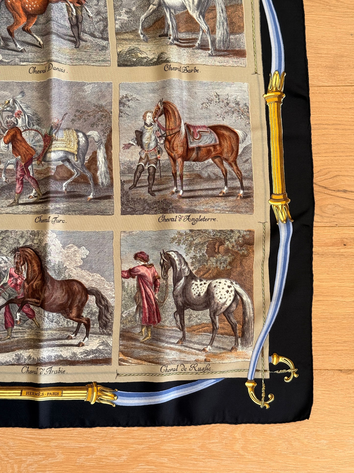 Hermès Les Races de Chevaux silk scarf by Hugo Grygkar
