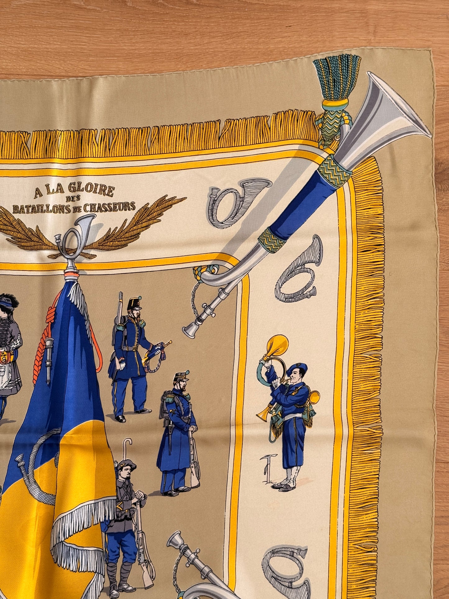 Hermès "À la Gloire des bataillons de chasseurs" by Hugo Grygkar Silk Scarf
