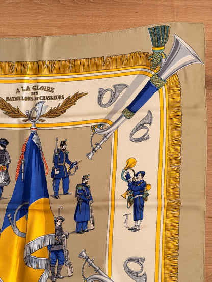 Hermès "À la Gloire des bataillons de chasseurs" by Hugo Grygkar Silk Scarf