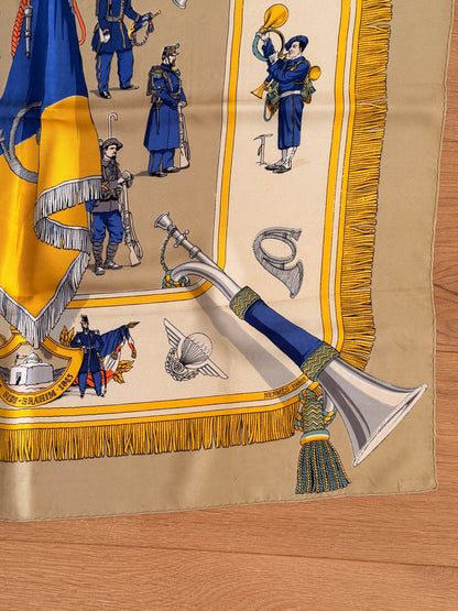 Hermès "À la Gloire des bataillons de chasseurs" by Hugo Grygkar Silk Scarf