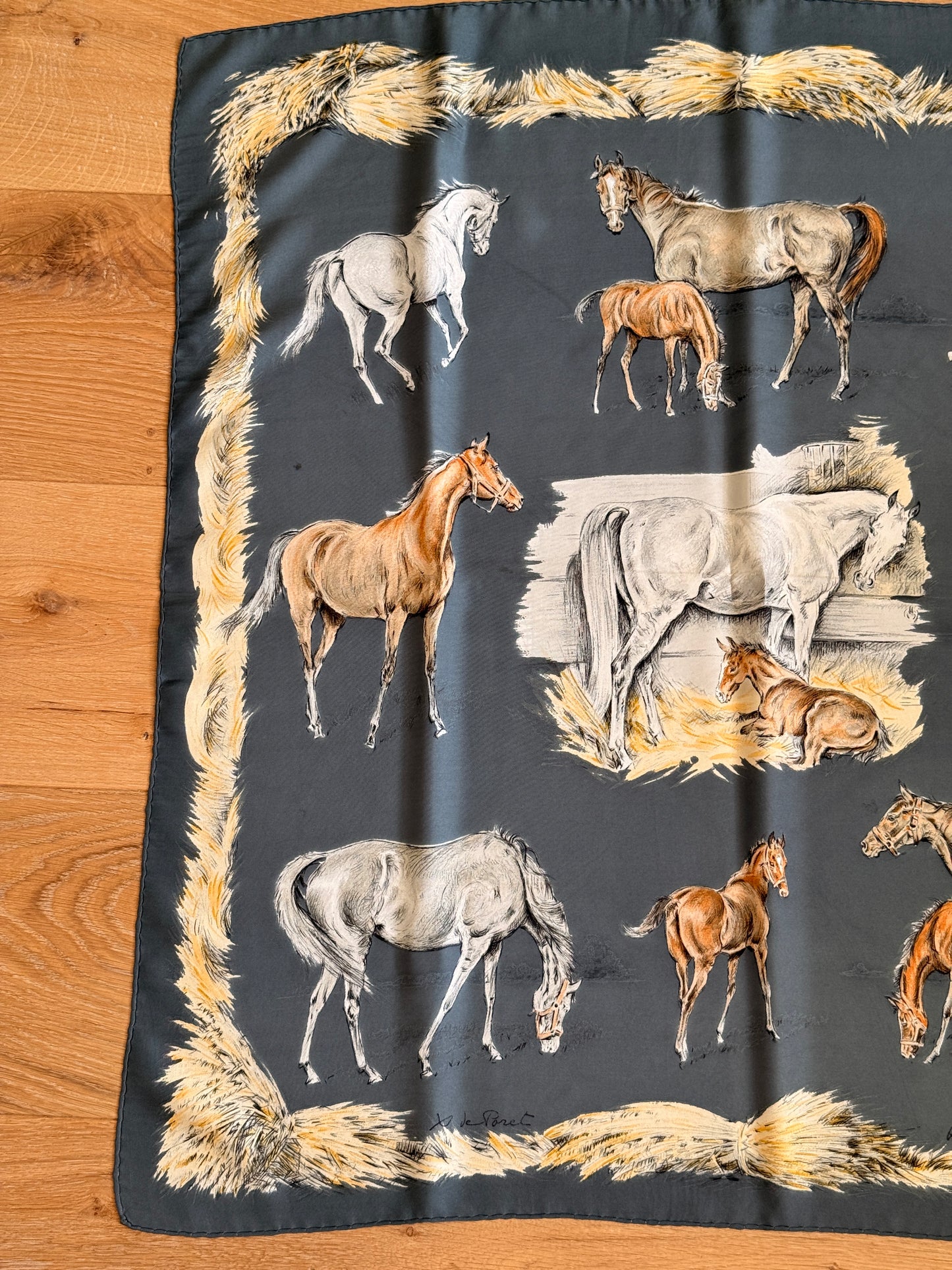 Hermès "Les Poulains" Silk Scarf by Xavier de Poret