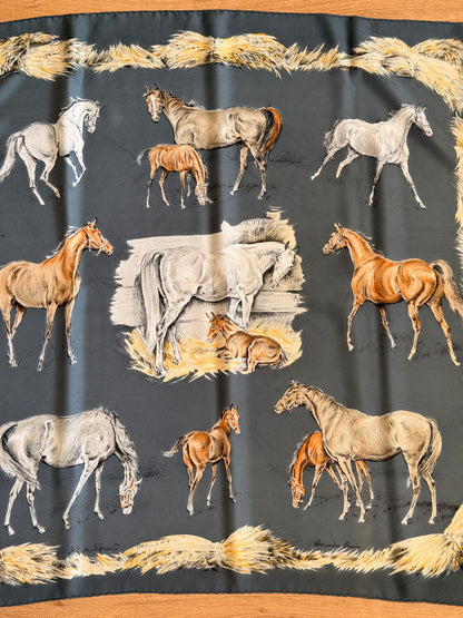 Hermès "Les Poulains" Silk Scarf by Xavier de Poret