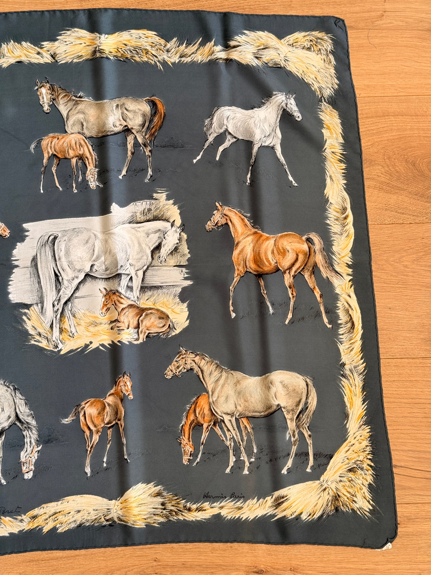 Hermès "Les Poulains" Silk Scarf by Xavier de Poret