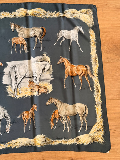Hermès "Les Poulains" Silk Scarf by Xavier de Poret
