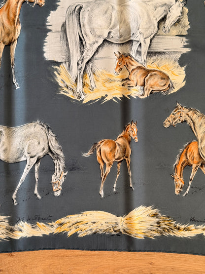 Hermès "Les Poulains" Silk Scarf by Xavier de Poret