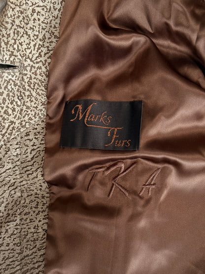 80's Animal Print Fur Trim Jacket