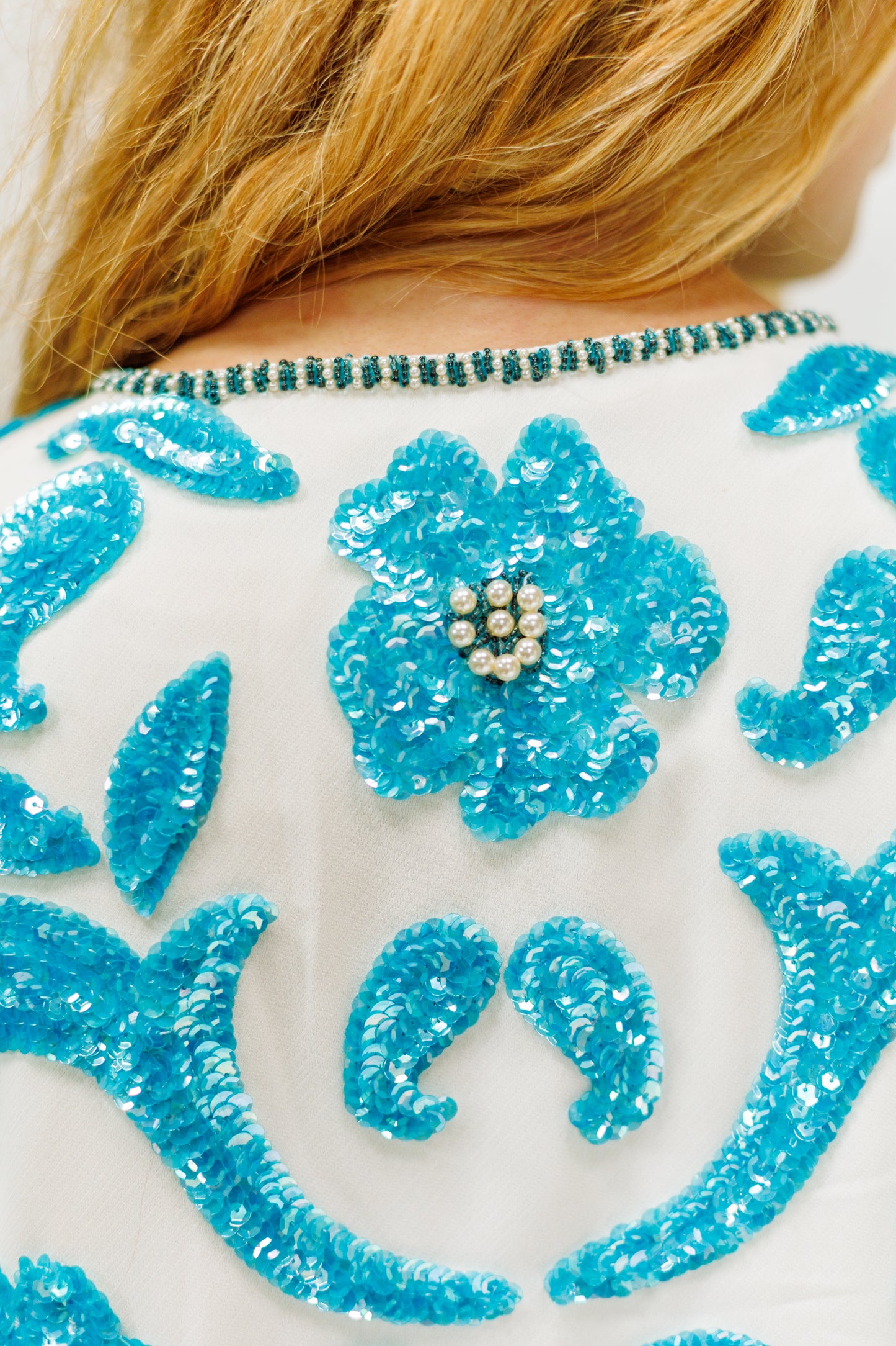 Vintage Sequined & Beaded Floral Vest