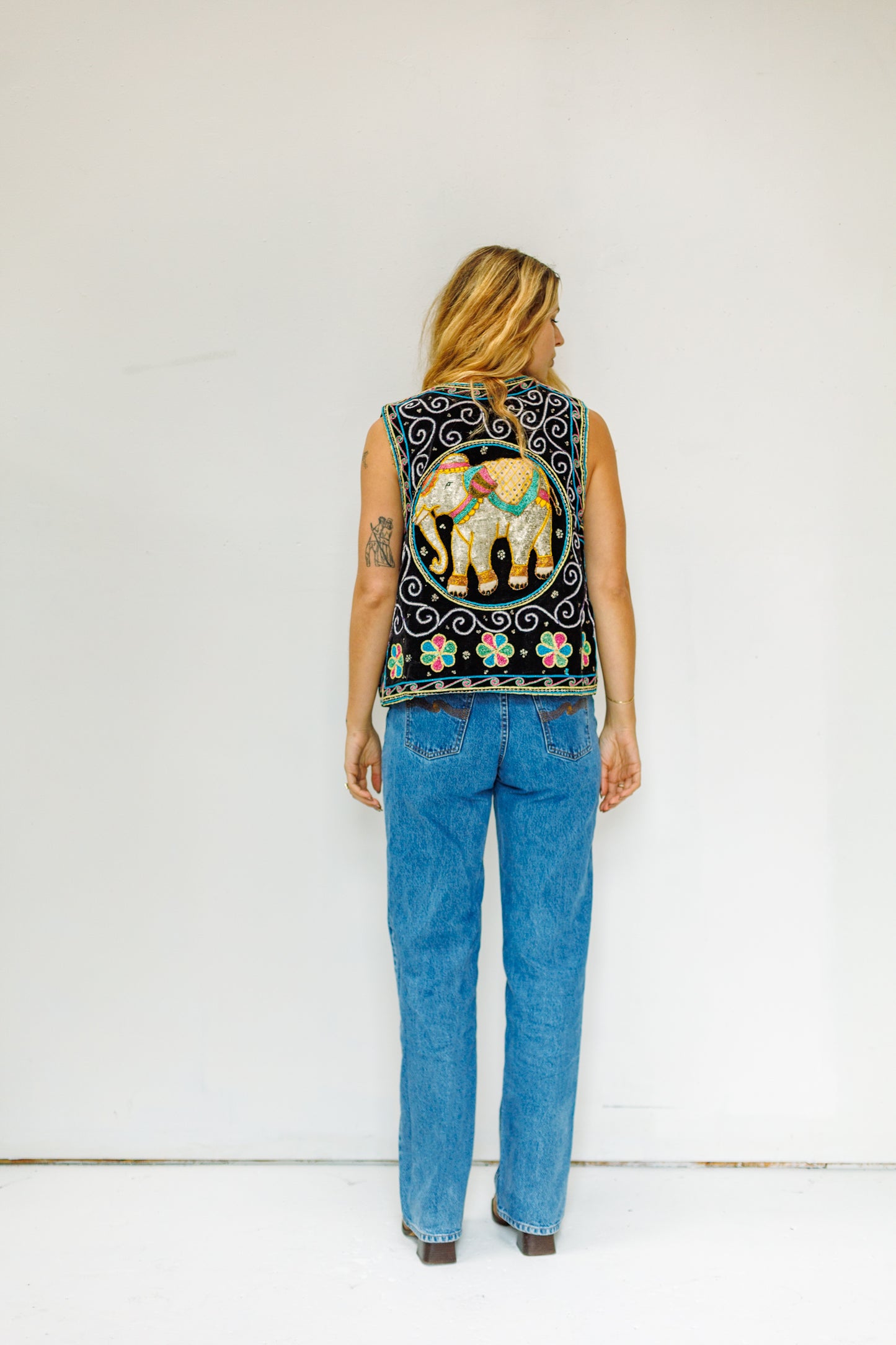 80's Vintage Daily Planet Embroidered Elephant Vest