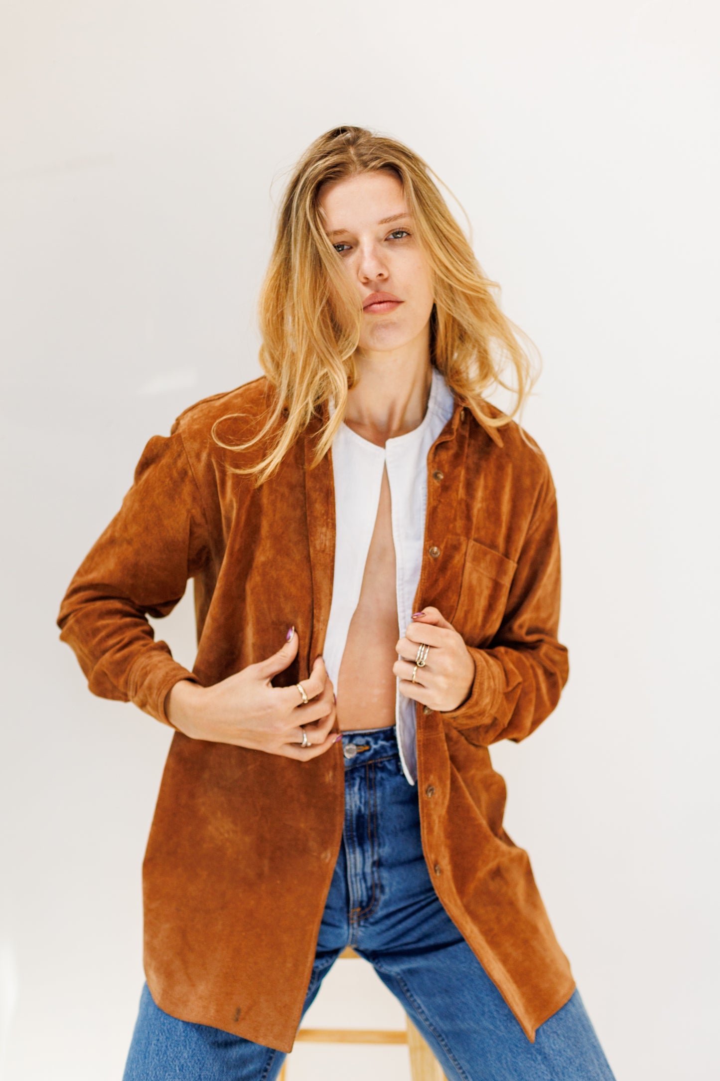 Vintage Ralph Lauren Suede Button Up