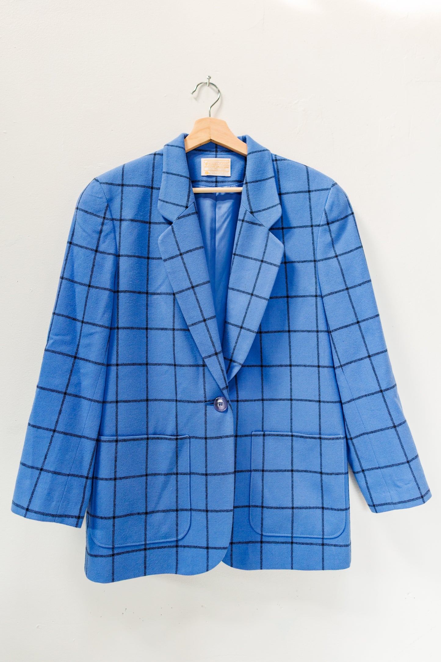 Vintage Pendleton Blue Plaid Blazer