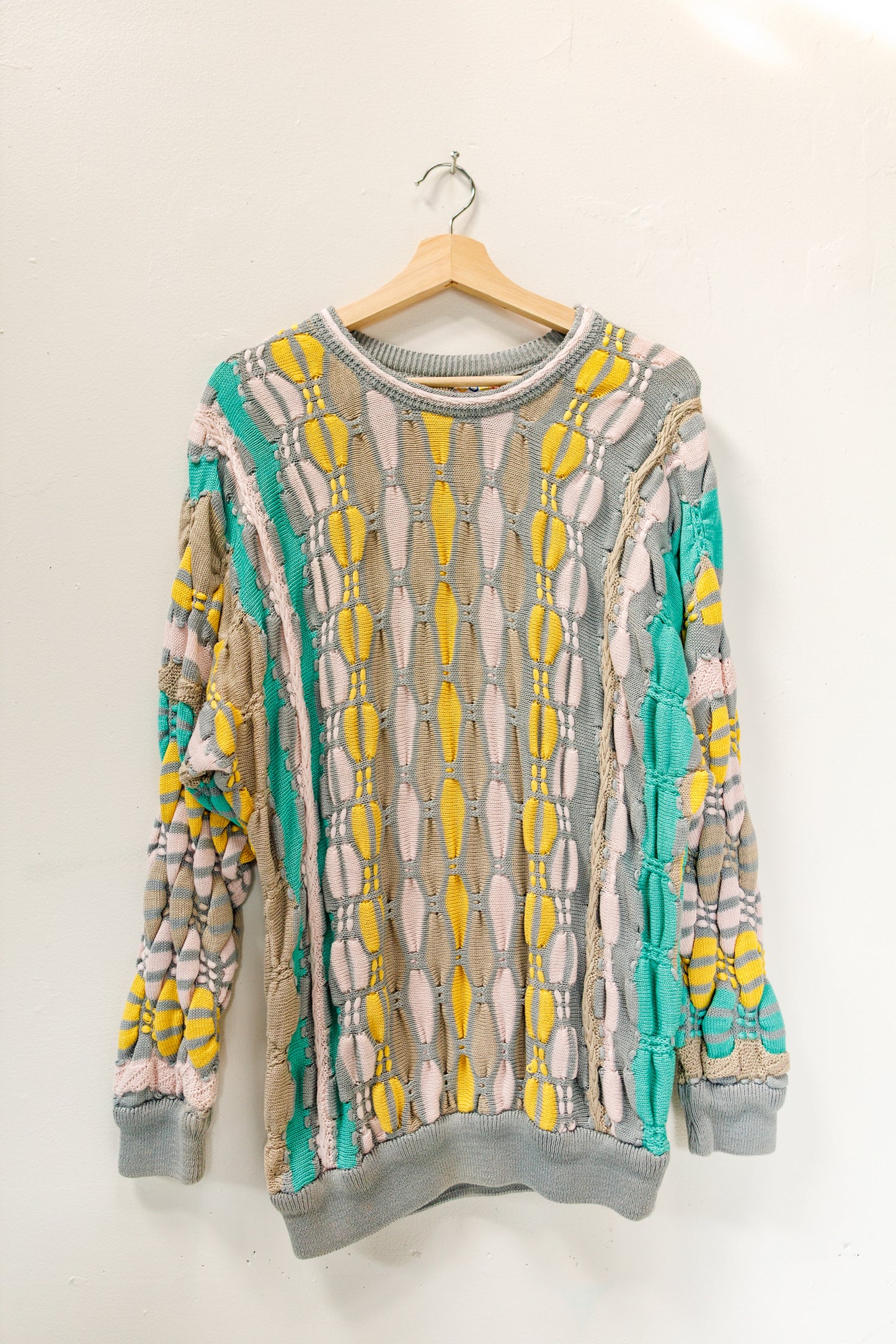 Vintage Coogi 3D Knit Pastel Sweater