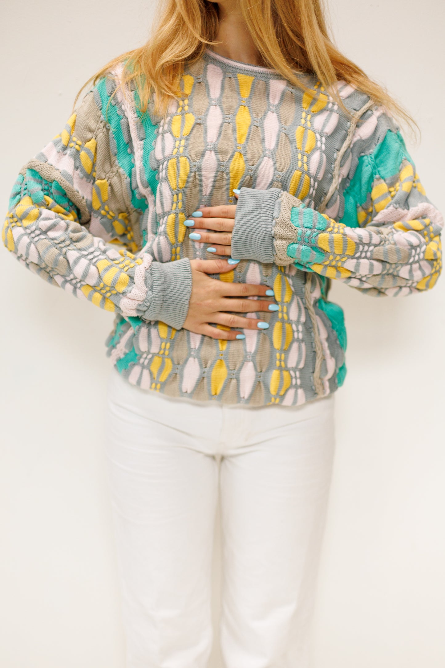 Vintage Coogi 3D Knit Pastel Sweater