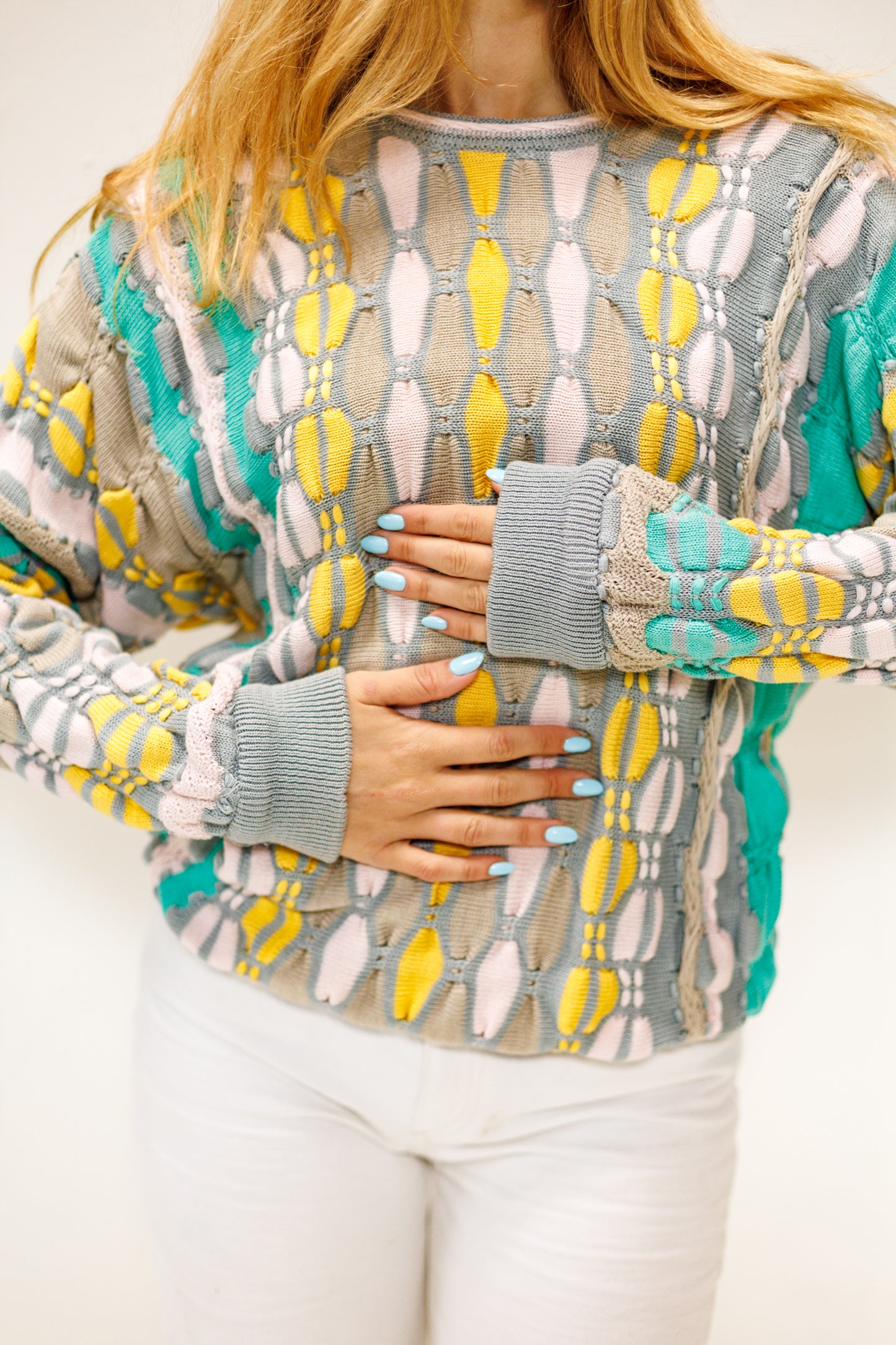 Vintage Coogi 3D Knit Pastel Sweater