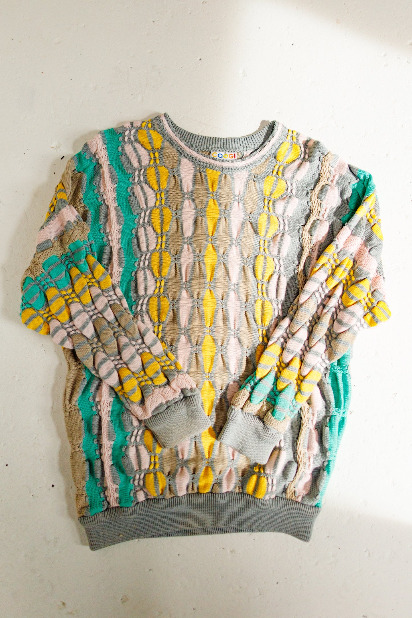 Vintage Coogi 3D Knit Pastel Sweater