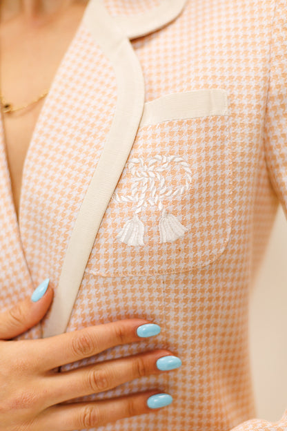 Christian Dior Houndstooth Suit Skirt Set