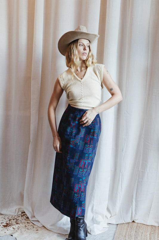 80's Pendleton Wool Maxi Wrap Skirt