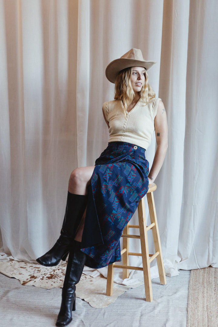 80's Pendleton Wool Maxi Wrap Skirt